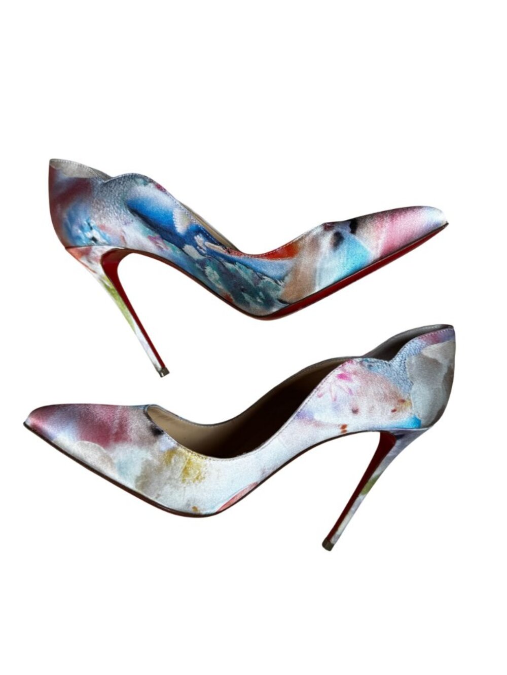 Christian Louboutin Hot Chick 100 Tissu Fresque Rodeo Pointed Pumps Size EU 37.5 - Picture 5 of 12